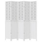 vidaXL Biombo separador de 5 paneles madera maciza Paulownia blanco vidaXL Biombo separador de 5 paneles madera maciza Paulownia blanco