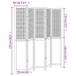 vidaXL Biombo separador de 5 paneles madera maciza Paulownia blanco vidaXL Biombo separador de 5 paneles madera maciza Paulownia blanco
