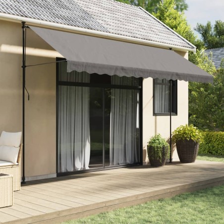 vidaXL Toldo retráctil de tela y acero gris antracita 400x150 cm