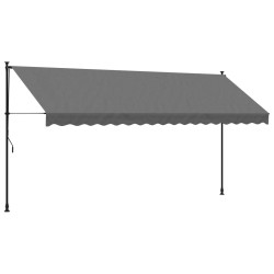 vidaXL Toldo retráctil de tela y acero gris antracita 400x150 cm