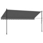 vidaXL Toldo retráctil de tela y acero gris antracita 400x150 cm