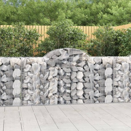 vidaXL Cestas de gaviones 40 uds forma de arco hierro 200x50x100/120cm