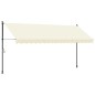 vidaXL Toldo retráctil de tela y acero crema 400x150 cm vidaXL Toldo retráctil de tela y acero crema 400x150 cm