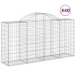 vidaXL Cestas de gaviones 40 uds forma de arco hierro 200x50x100/120cm