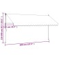 vidaXL Toldo retráctil de tela y acero crema 400x150 cm vidaXL Toldo retráctil de tela y acero crema 400x150 cm
