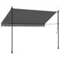 vidaXL Toldo retráctil de tela y acero gris antracita 300x150 cm