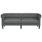 vidaXL Sofá Chesterfield de 3 plazas tela gris oscuro vidaXL Sofá Chesterfield de 3 plazas tela gris oscuro