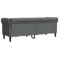vidaXL Sofá Chesterfield de 3 plazas tela gris oscuro vidaXL Sofá Chesterfield de 3 plazas tela gris oscuro