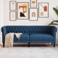 vidaXL Sofá Chesterfield de 3 plazas tela azul vidaXL Sofá Chesterfield de 3 plazas tela azul