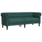 vidaXL Sofá Chesterfield de 3 plazas tela verde oscuro vidaXL Sofá Chesterfield de 3 plazas tela verde oscuro