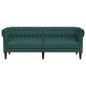 vidaXL Sofá Chesterfield de 3 plazas tela verde oscuro vidaXL Sofá Chesterfield de 3 plazas tela verde oscuro