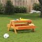 vidaXL Mesa de pícnic para niños madera pino marrón cera 88x97x52 cm vidaXL Mesa de pícnic para niños madera pino marrón cera 88x97x52 cm