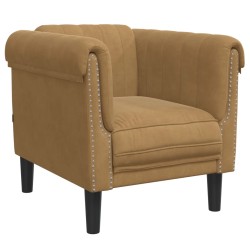 vidaXL Sillón de terciopelo marrón