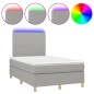 vidaXL Cama box spring con colchón y LED tela gris claro 120x190 cm vidaXL Cama box spring con colchón y LED tela gris claro 120x190 cm