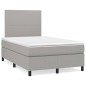 vidaXL Cama box spring con colchón y LED tela gris claro 120x190 cm vidaXL Cama box spring con colchón y LED tela gris claro 120x190 cm