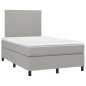 vidaXL Cama box spring con colchón y LED tela gris claro 120x190 cm vidaXL Cama box spring con colchón y LED tela gris claro 120x190 cm