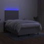 vidaXL Cama box spring con colchón y LED tela gris claro 120x190 cm vidaXL Cama box spring con colchón y LED tela gris claro 120x190 cm