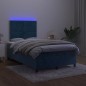 vidaXL Cama box spring colchón y LED terciopelo azul oscuro 120x190 cm vidaXL Cama box spring colchón y LED terciopelo azul oscuro 120x190 cm