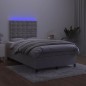 vidaXL Cama box spring colchón y LED terciopelo gris claro 120x190 cm vidaXL Cama box spring colchón y LED terciopelo gris claro 120x190 cm