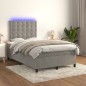 vidaXL Cama box spring colchón y LED terciopelo gris claro 120x190 cm vidaXL Cama box spring colchón y LED terciopelo gris claro 120x190 cm
