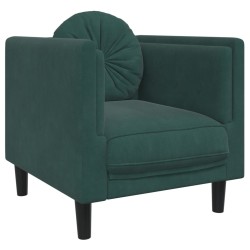 vidaXL Sillón con cojín terciopelo verde oscuro