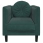 vidaXL Sillón con cojín terciopelo verde oscuro vidaXL Sillón con cojín terciopelo verde oscuro
