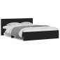 vidaXL Estructura de cama con cabecero y luces LED negro 150x200 cm vidaXL Estructura de cama con cabecero y luces LED negro 150x200 cm