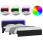 vidaXL Estructura de cama con cabecero y luces LED negro 150x200 cm vidaXL Estructura de cama con cabecero y luces LED negro 150x200 cm