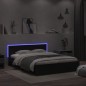 vidaXL Estructura de cama con cabecero y luces LED negro 150x200 cm vidaXL Estructura de cama con cabecero y luces LED negro 150x200 cm