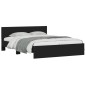 vidaXL Estructura de cama con cabecero y luces LED negro 150x200 cm vidaXL Estructura de cama con cabecero y luces LED negro 150x200 cm