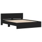 vidaXL Estructura de cama con cabecero y luces LED negro 150x200 cm vidaXL Estructura de cama con cabecero y luces LED negro 150x200 cm