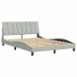 vidaXL Estructura de cama con cabecero terciopelo gris claro 120x200cm vidaXL Estructura de cama con cabecero terciopelo gris claro 120x200cm