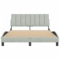 vidaXL Estructura de cama con cabecero terciopelo gris claro 120x200cm vidaXL Estructura de cama con cabecero terciopelo gris claro 120x200cm