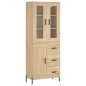 vidaXL Aparador alto madera contrachapada color roble 69,5x34x180 cm