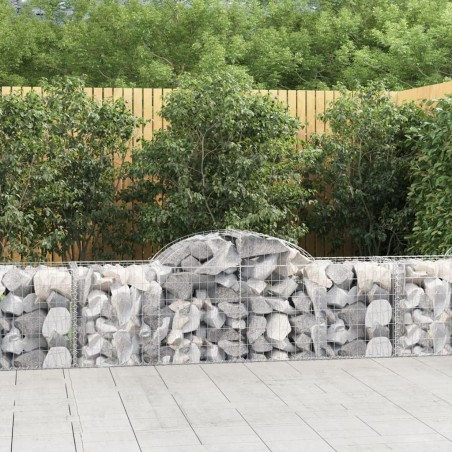 vidaXL Cestas de gaviones 30 uds forma de arco hierro 200x50x60/80 cm