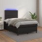 vidaXL Cama box spring con colchón LED cuero sintético negro 120x190cm vidaXL Cama box spring con colchón LED cuero sintético negro 120x190cm