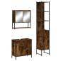 vidaXL Set de muebles baño 3 pzas madera contrachapada roble ahumado vidaXL Set de muebles baño 3 pzas madera contrachapada roble ahumado