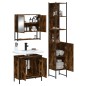 vidaXL Set de muebles baño 3 pzas madera contrachapada roble ahumado vidaXL Set de muebles baño 3 pzas madera contrachapada roble ahumado