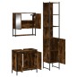 vidaXL Set de muebles baño 3 pzas madera contrachapada roble ahumado vidaXL Set de muebles baño 3 pzas madera contrachapada roble ahumado