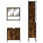 vidaXL Set de muebles baño 3 pzas madera contrachapada roble ahumado vidaXL Set de muebles baño 3 pzas madera contrachapada roble ahumado