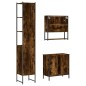 vidaXL Set de muebles baño 3 pzas madera contrachapada roble ahumado vidaXL Set de muebles baño 3 pzas madera contrachapada roble ahumado