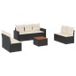 vidaXL Set de sofás de jardín 8 piezas y cojines ratán sintético negro vidaXL Set de sofás de jardín 8 piezas y cojines ratán sintético negro
