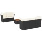 vidaXL Set de sofás de jardín 6 piezas y cojines ratán sintético negro vidaXL Set de sofás de jardín 6 piezas y cojines ratán sintético negro