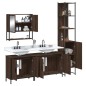 vidaXL Set de muebles baño 4 pzas madera contrachapada roble marrón vidaXL Set de muebles baño 4 pzas madera contrachapada roble marrón