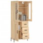 vidaXL Aparador alto madera contrachapada color roble 69,5x34x180 cm