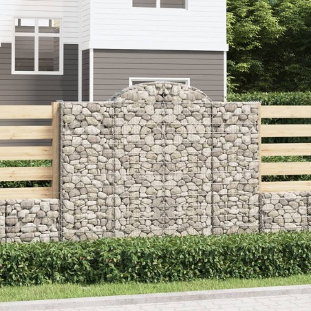 vidaXL Cestas de gaviones 3 uds forma de arco hierro 200x50x160/180 cm