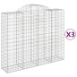 vidaXL Cestas de gaviones 3 uds forma de arco hierro 200x50x160/180 cm