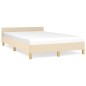 vidaXL Estructura de cama con cabecero tela crema 120x190 cm vidaXL Estructura de cama con cabecero tela crema 120x190 cm