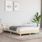 vidaXL Estructura de cama con cabecero tela crema 120x190 cm vidaXL Estructura de cama con cabecero tela crema 120x190 cm