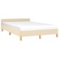 vidaXL Estructura de cama con cabecero tela crema 120x190 cm vidaXL Estructura de cama con cabecero tela crema 120x190 cm
